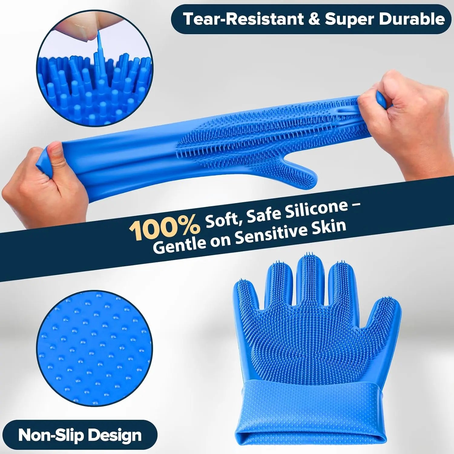 6PCS Pet Grooming Kit for Dogscats Dog Washing Gloves Bath Brush Bath Gloves Shampoo Brush Pet Grooming Gloves Bath Supplies
