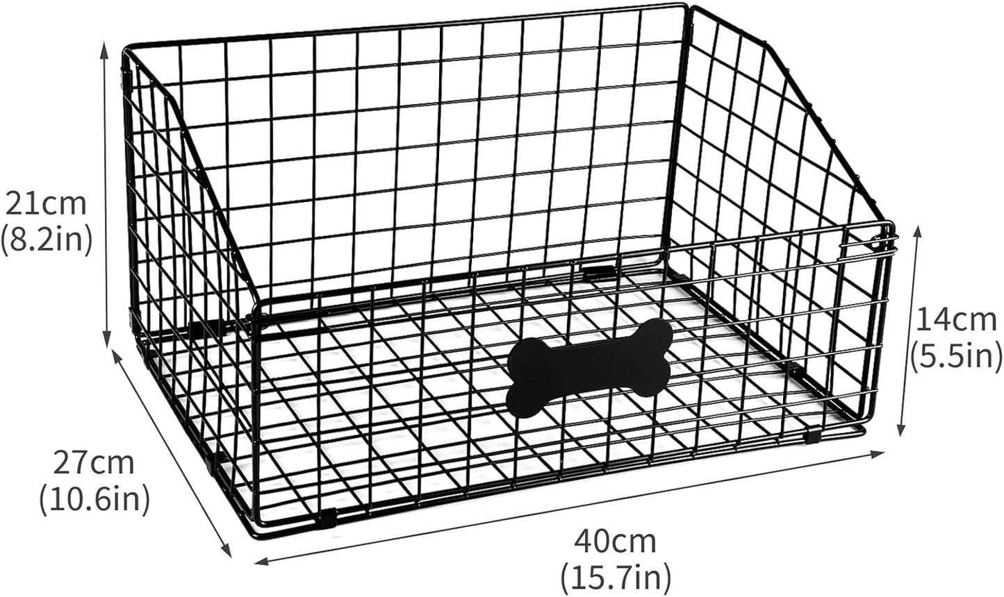 Dog Toy Basket Metal,Dog Toy Box,Dog Toy Bin for Living Room Area,Dog Toy Storage Basket,Dog Baskets for Toys,Puppy Toy Holder,Dogs Toy Container Organizer,Medium Pet Toy Food Storage