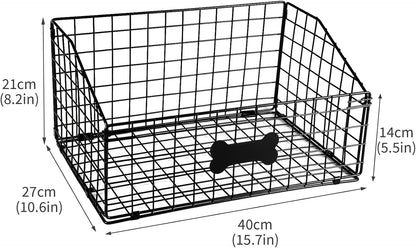 Dog Toy Basket Metal,Dog Toy Box,Dog Toy Bin for Living Room Area,Dog Toy Storage Basket,Dog Baskets for Toys,Puppy Toy Holder,Dogs Toy Container Organizer,Medium Pet Toy Food Storage