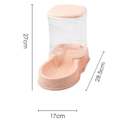 Automatic Cat Feeder, Automatic , Pets Food Dispenser, Water Drinking Drinker Dish for Medium Small Pet Puppy Kitten , Pink Water Feeder