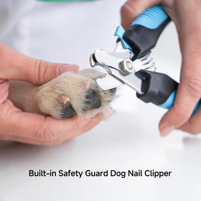 5-In-1 Pet Grooming Kit with Deshedding Rake | Includes Nail Clipper, Grooming Gloves, Massage Brush, and Tools for Brushing, Bathing, and Removing Loose Pet Hair