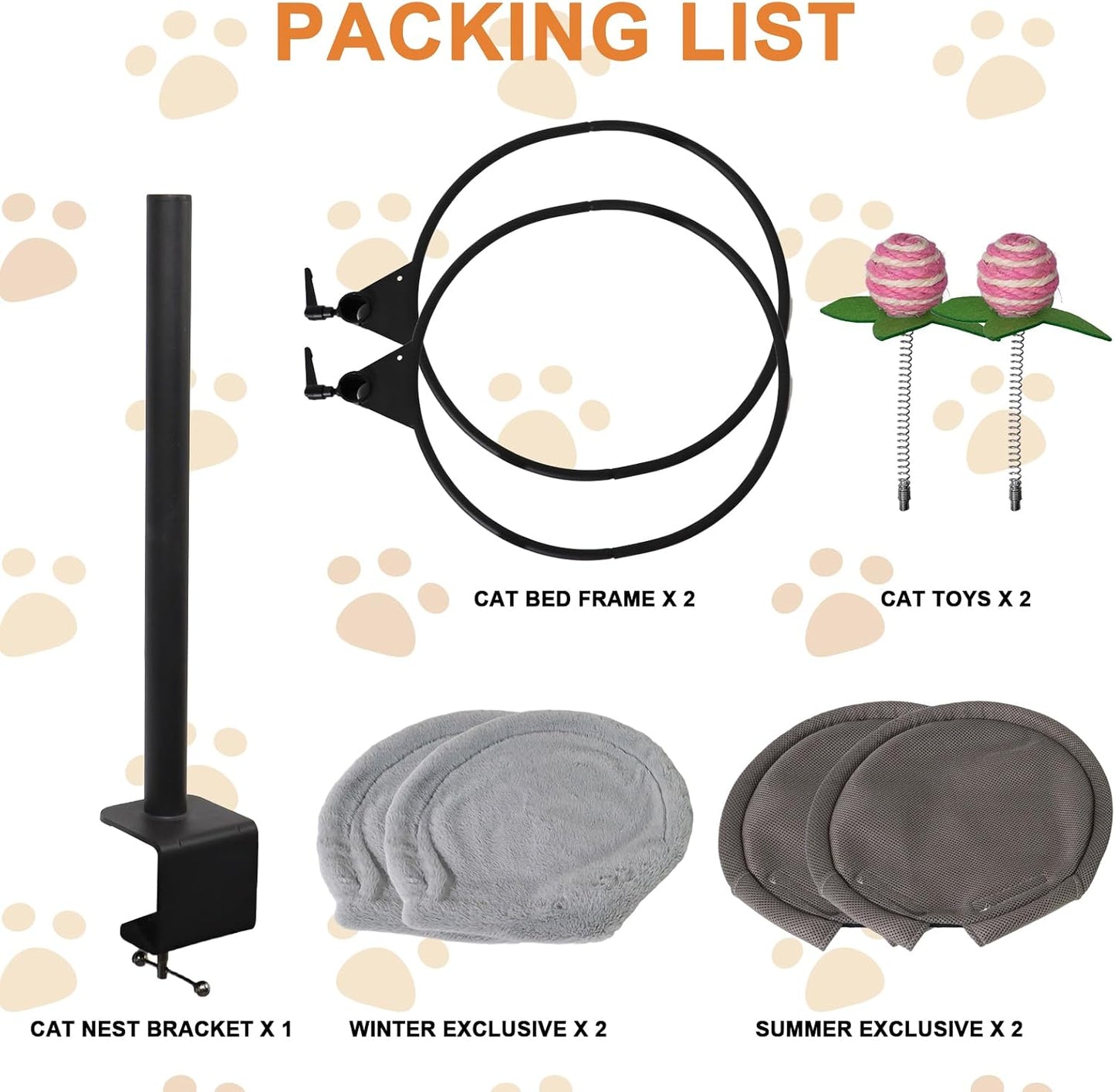 Double Cat Desk Bed, 360° Rotating & Adjustable Desk Mount with Soft Faux Fur & Breathable Mesh Accessories, Ergonomic Cat Perch for Remote Workers,Gamers, and Office Staff - Supports up to 44 Lbs