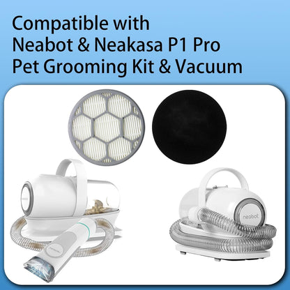 2 HEPA Filters & 10 Sponge Filters Replacement for Neakasa/Neabot P1 Pro Pet Grooming Kit & Vacuum