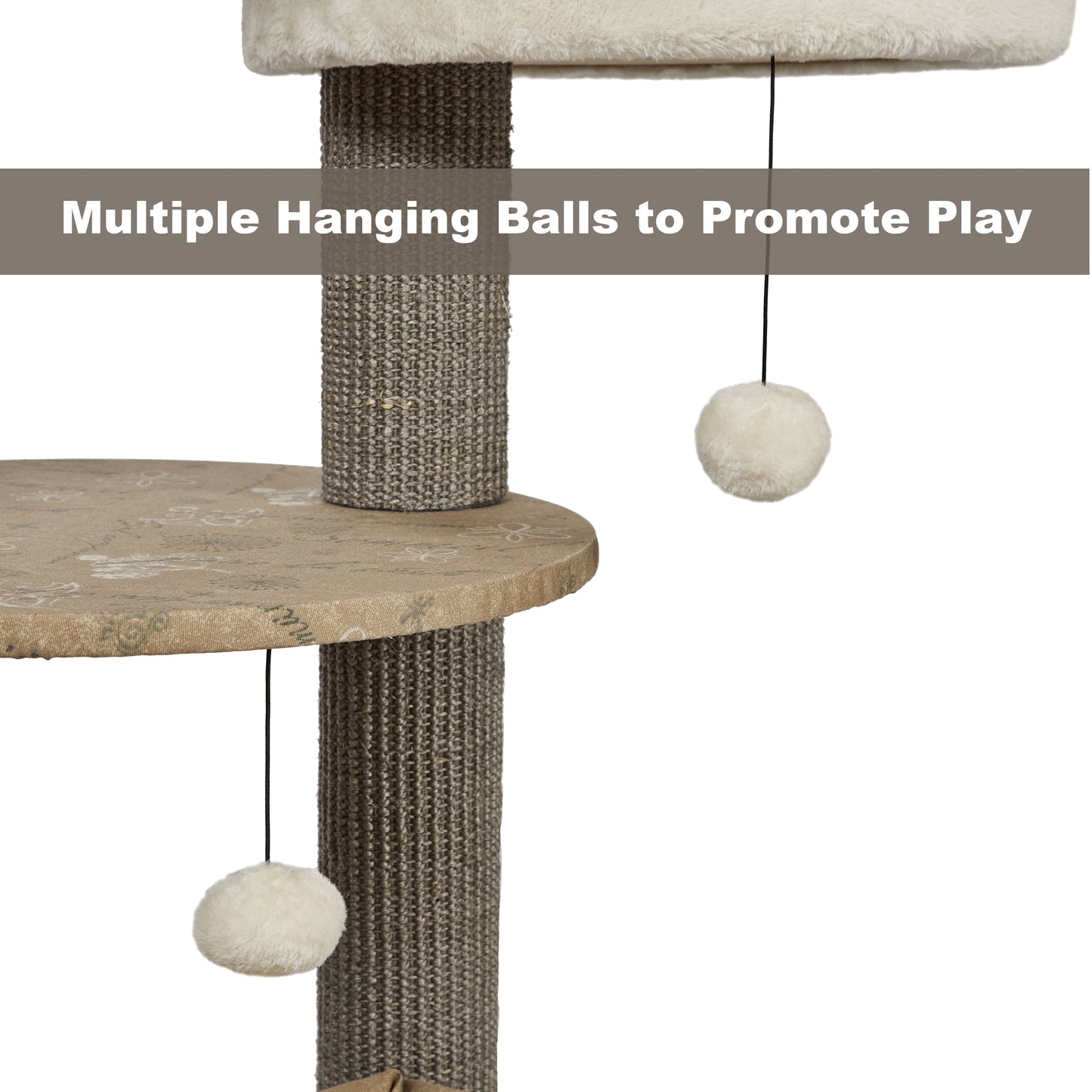 47.7-Inch Feline Nuvo "Summit" Fashionable Cat Tree with Removable Lounging Cat Bed