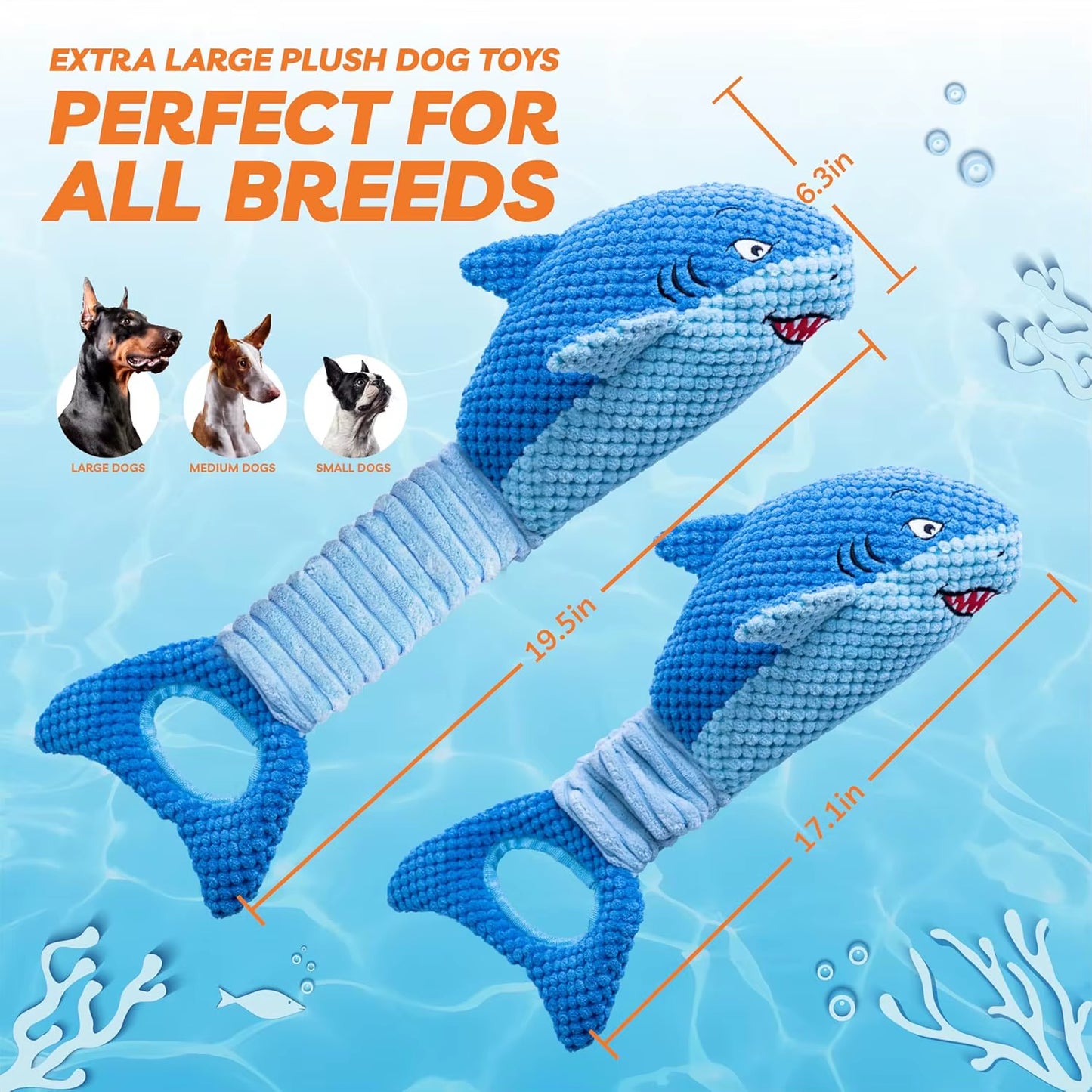 Squeaky Dog Toys for Aggressive Chewers Small Mediym Large Dog Golden Toys to Keep Them Busy Interactive Puppy Toys Tug of War