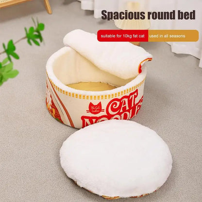 Noodle Shape Cat House Soft Sofa Noodle Nest House Creative Pet Kennel with Cover for Indoor Small Medium Large Cats