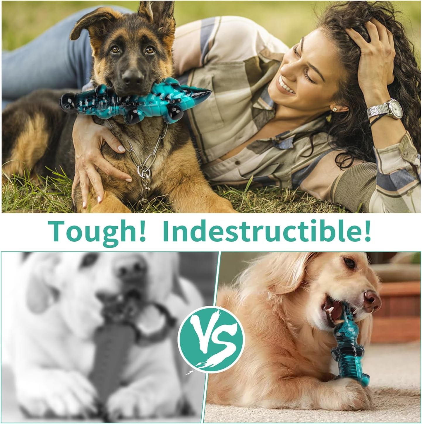 Durable Dog Chew Toy for Aggressive Chewers,Indestructible Dog Toy for Small/Medium/Large Dogs-Tough Nylon Chicken Leg Toy for Teeth Cleaning and Training