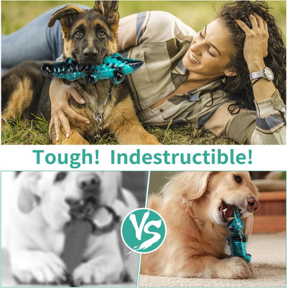 Durable Dog Chew Toy for Aggressive Chewers,Indestructible Dog Toy for Small/Medium/Large Dogs-Tough Nylon Chicken Leg Toy for Teeth Cleaning and Training