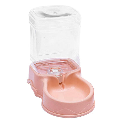 Automatic Cat Feeder, Automatic , Pets Food Dispenser, Water Drinking Drinker Dish for Medium Small Pet Puppy Kitten , Pink Water Feeder