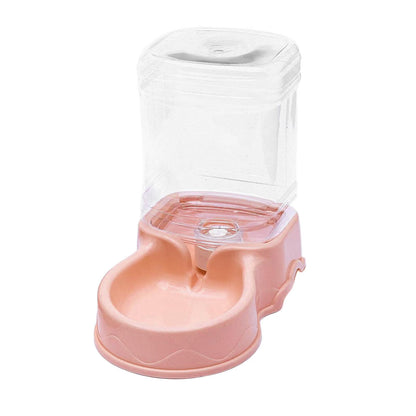 Automatic Cat Feeder, Automatic , Pets Food Dispenser, Water Drinking Drinker Dish for Medium Small Pet Puppy Kitten , Pink Water Feeder