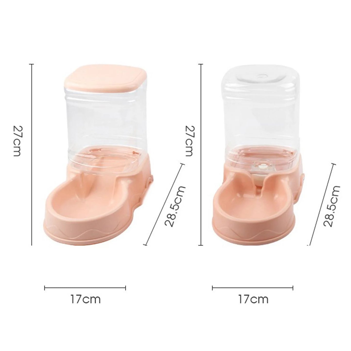 Automatic Cat Feeder, Automatic , Pets Food Dispenser, Water Drinking Drinker Dish for Medium Small Pet Puppy Kitten , Pink Water Feeder