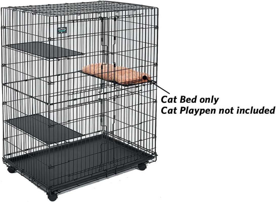 Plush Cat Bed, Fits Midwest Cat Playpen Model 130, Machine Washable, Small, Camel