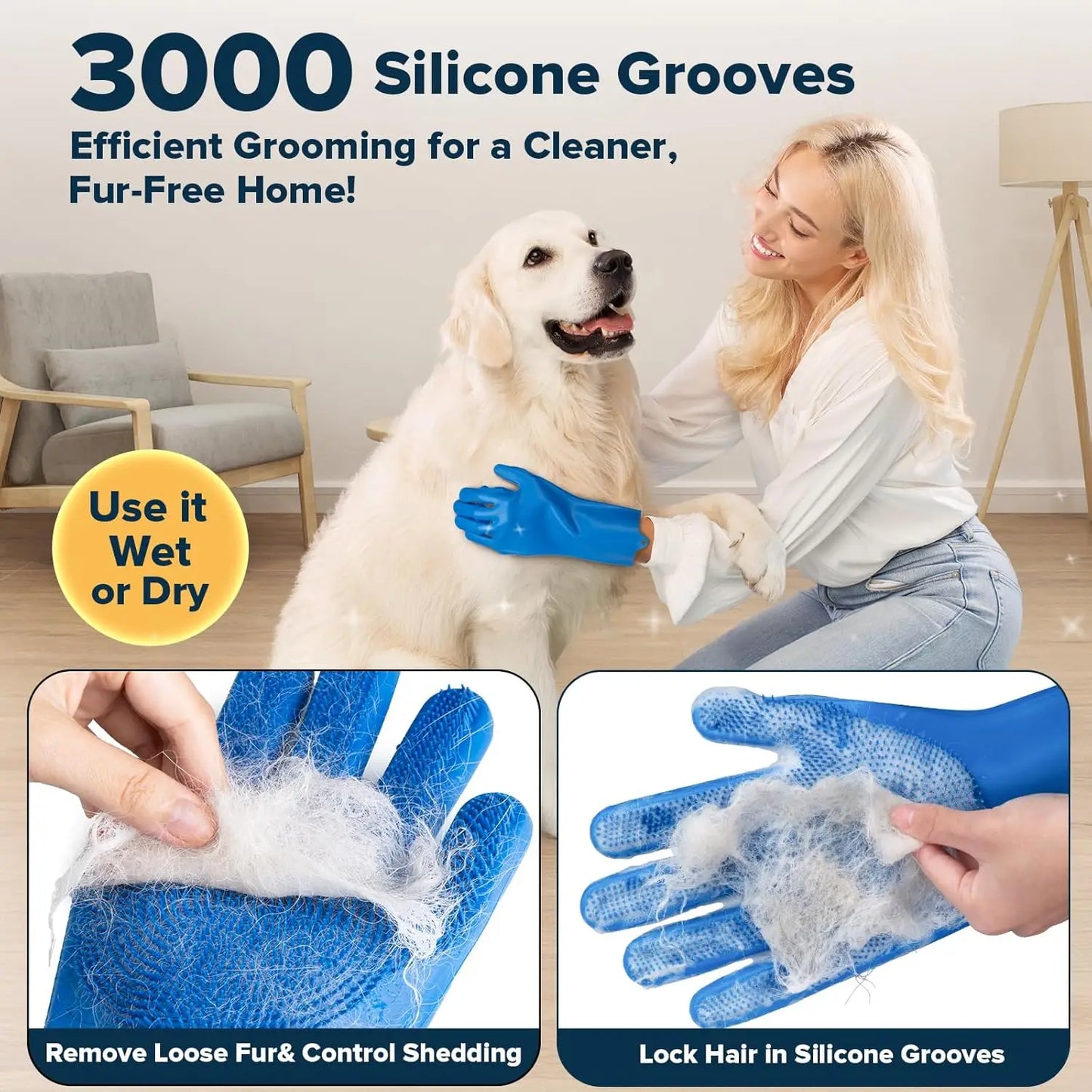 6PCS Pet Grooming Kit for Dogscats Dog Washing Gloves Bath Brush Bath Gloves Shampoo Brush Pet Grooming Gloves Bath Supplies