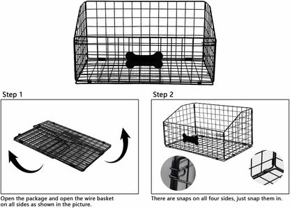 Dog Toy Basket Metal,Dog Toy Box,Dog Toy Bin for Living Room Area,Dog Toy Storage Basket,Dog Baskets for Toys,Puppy Toy Holder,Dogs Toy Container Organizer,Medium Pet Toy Food Storage