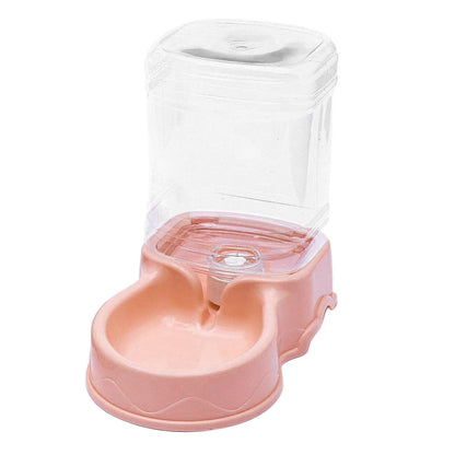 Automatic Cat Feeder, Automatic , Pets Food Dispenser, Water Drinking Drinker Dish for Medium Small Pet Puppy Kitten , Pink Water Feeder