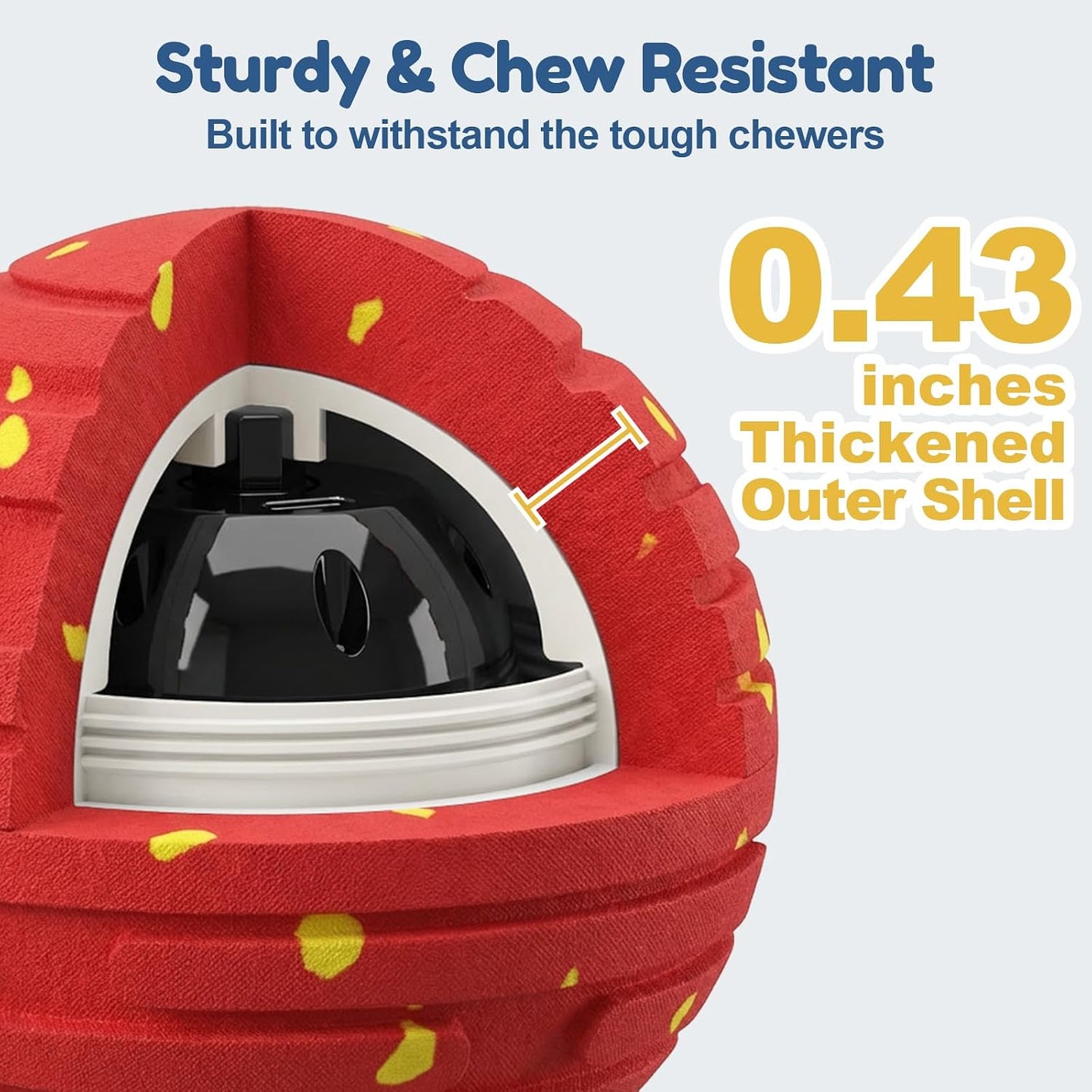 Interactive Dog Toys, Smart Interactive Dog Ball with 3 Modes, Auto-Moving&Bouncing, High-Resilience&Chew Resistant E-TPU Dog Ball, IPX6 Waterproof, Indoor&Outdoor Use, Rolling Ball Dogs