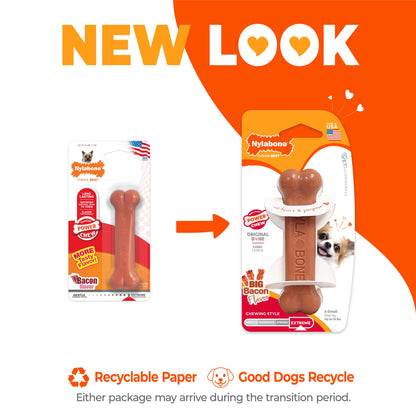 Power Chew Original Bone Dog Toy, Dog Chew Toy, Bacon Flavor, X-Small, 1 Count