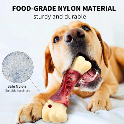 Dog Toys for Aggressive Chewers Large Breed, Beef Flavor Nylon Durable Dog Teething Chew Toys Nylon Bones for Medium Large Dogs