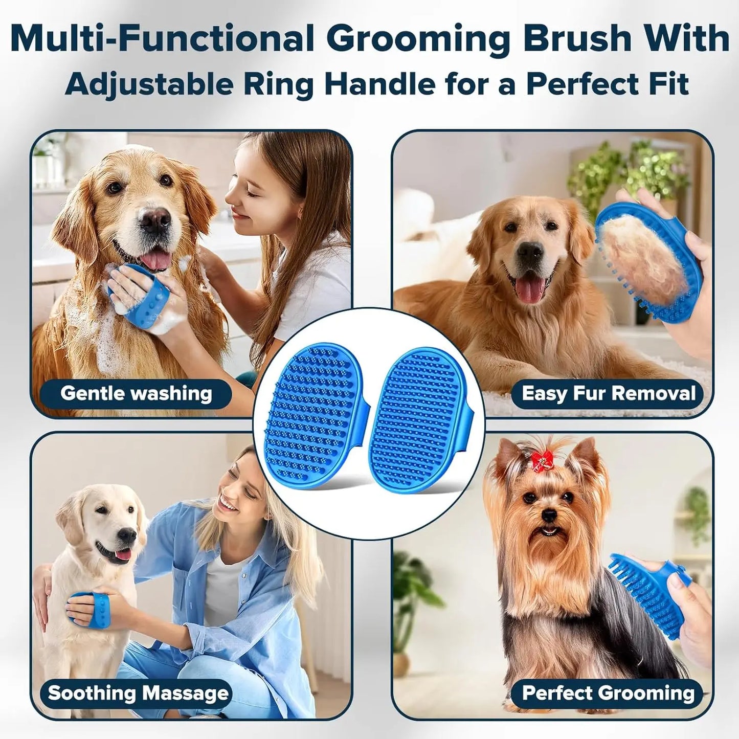 6PCS Pet Grooming Kit for Dogscats Dog Washing Gloves Bath Brush Bath Gloves Shampoo Brush Pet Grooming Gloves Bath Supplies