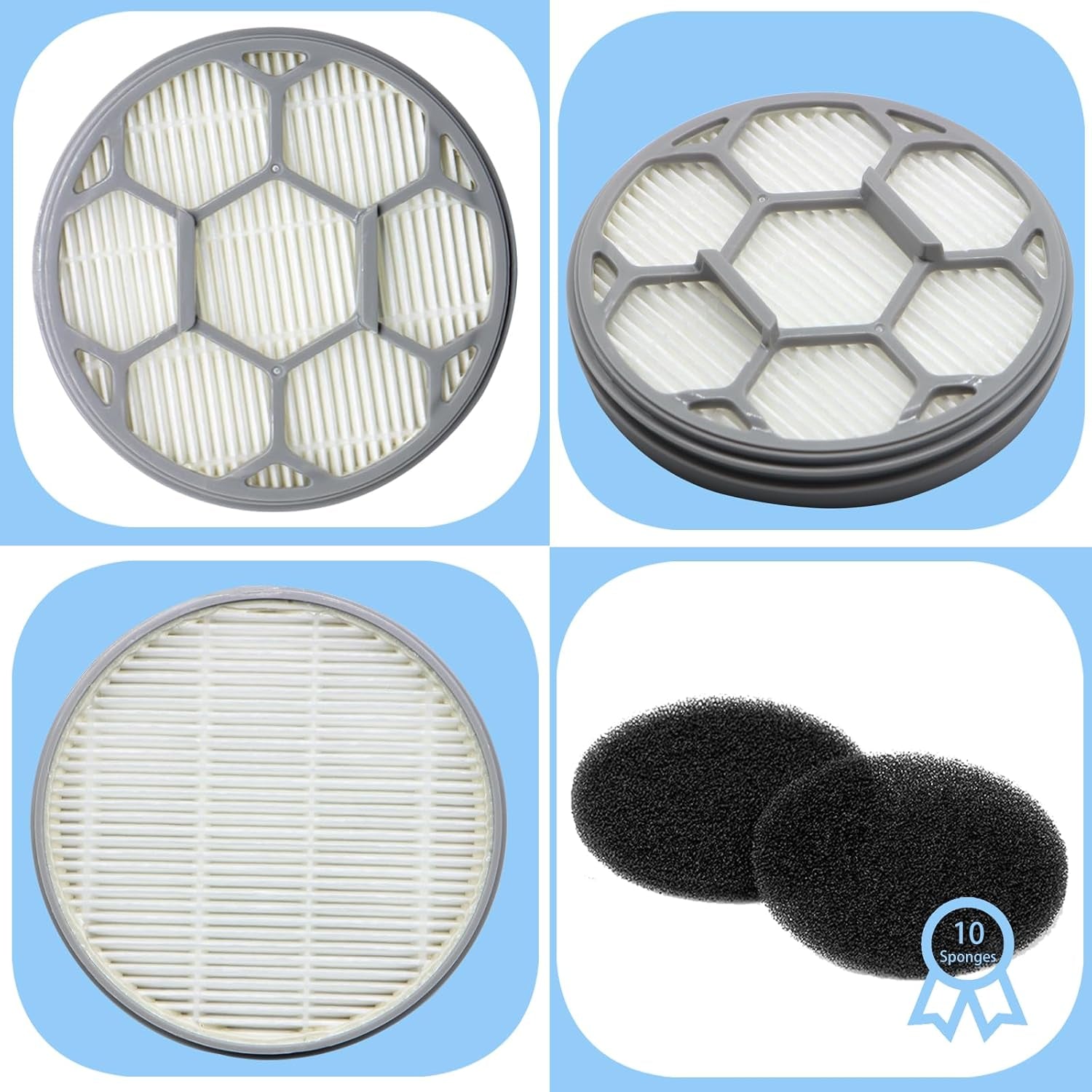 2 HEPA Filters & 10 Sponge Filters Replacement for Neakasa/Neabot P1 Pro Pet Grooming Kit & Vacuum