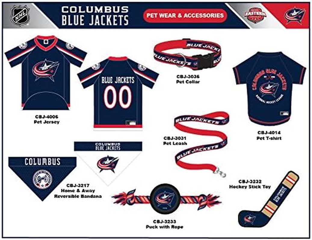 NHL Columbus Blue Jackets Stick Toy for Dogs & Cats. Play Hockey with Your Pet with This Licensed Dog Tough Toy Reward! , 16 Inches Long