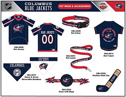NHL Columbus Blue Jackets Stick Toy for Dogs & Cats. Play Hockey with Your Pet with This Licensed Dog Tough Toy Reward! , 16 Inches Long