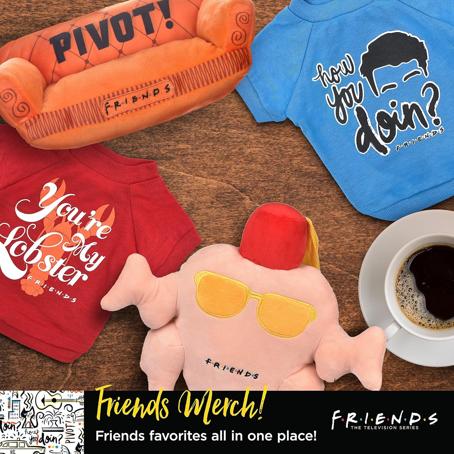 Friends TV Show Pivot Couch Plush Dog Toy, 10 Inch