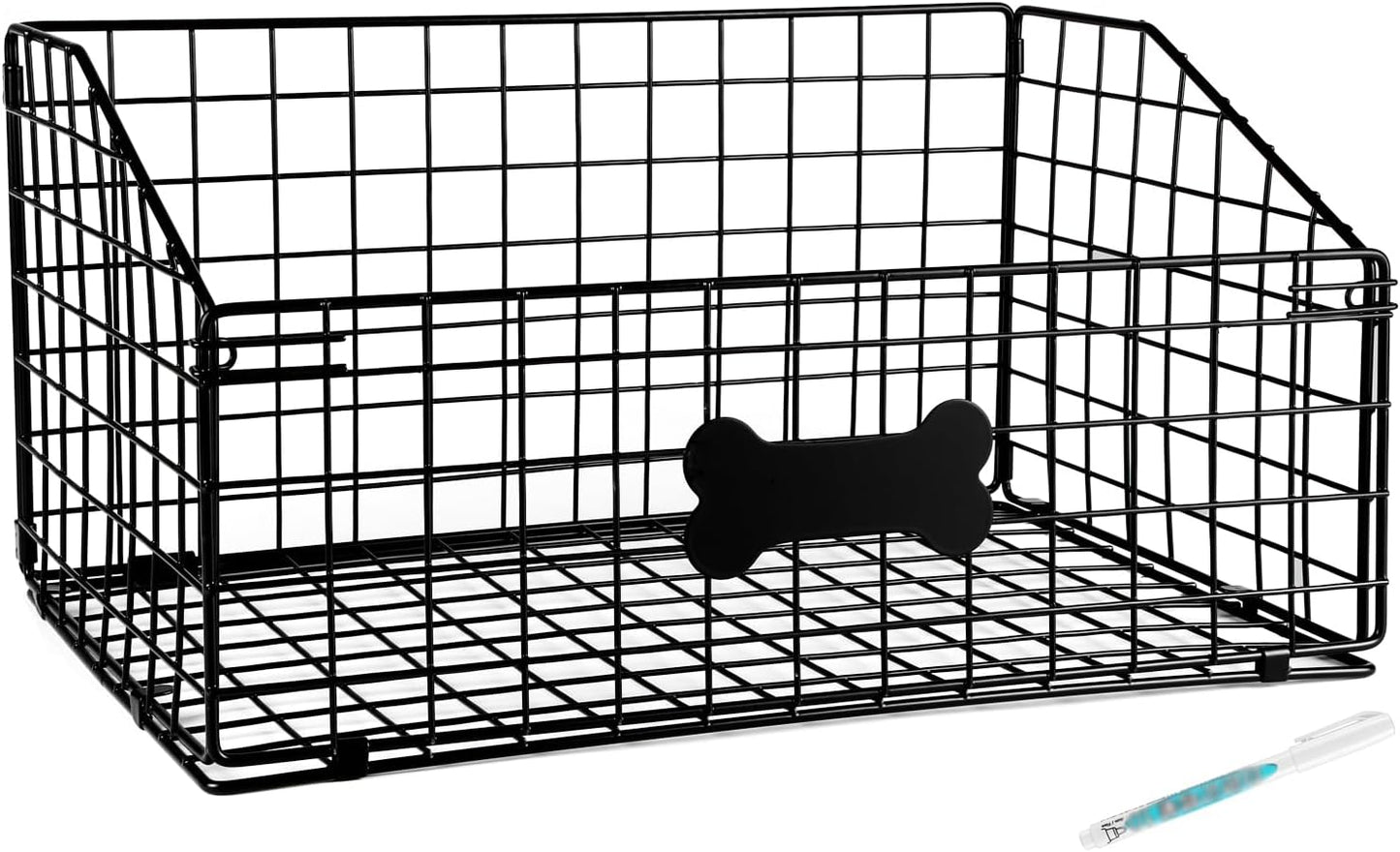 Dog Toy Basket Metal,Dog Toy Box,Dog Toy Bin for Living Room Area,Dog Toy Storage Basket,Dog Baskets for Toys,Puppy Toy Holder,Dogs Toy Container Organizer,Medium Pet Toy Food Storage