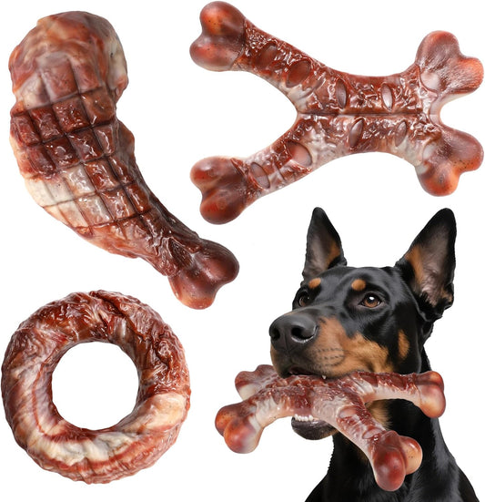 Tough Dog Toys for Aggressive Chewers 3 Pack,Indestructible Dog Toy for Small/Medium/Large//Extra Large Dogs Dogs,120Lbs Under