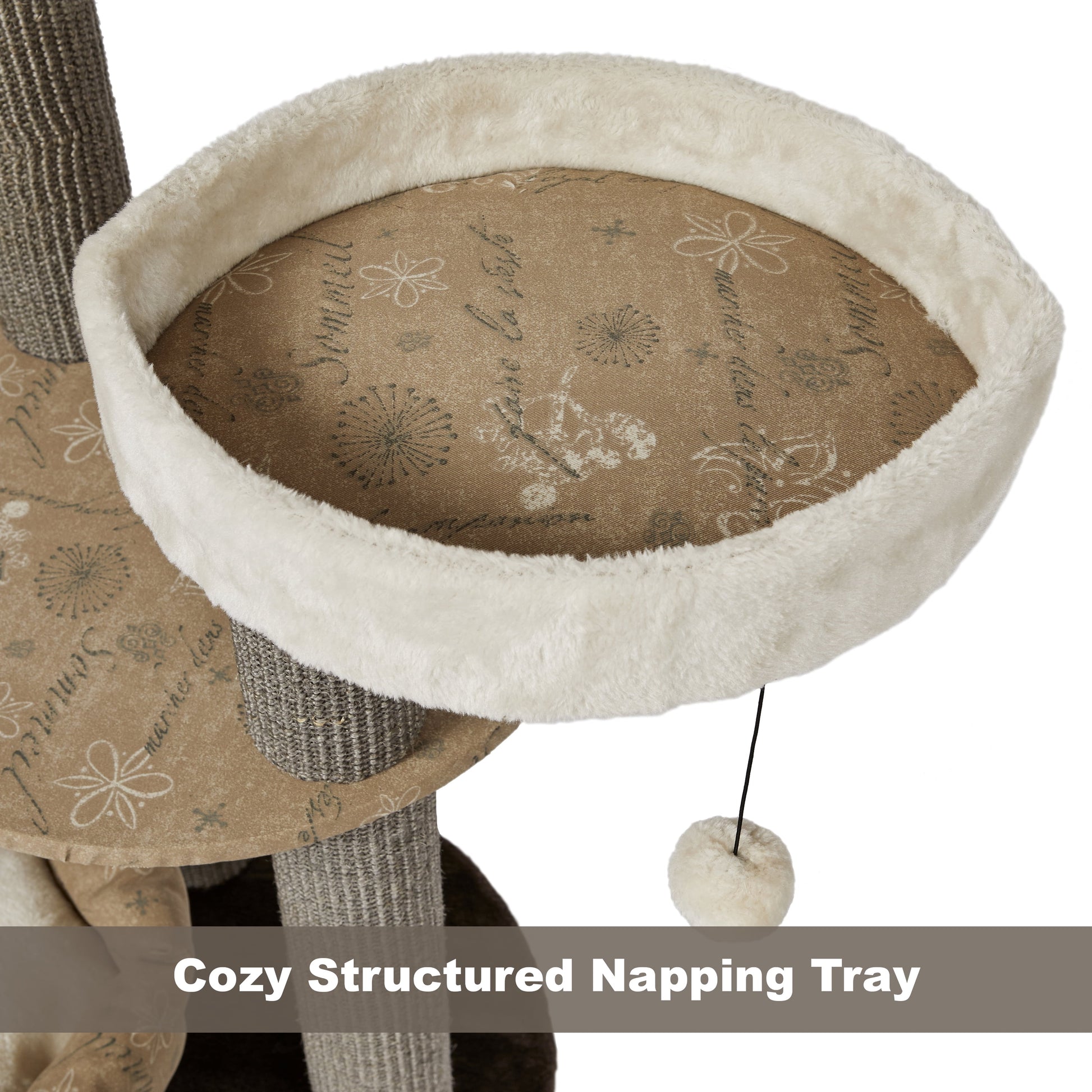 47.7-Inch Feline Nuvo "Summit" Fashionable Cat Tree with Removable Lounging Cat Bed