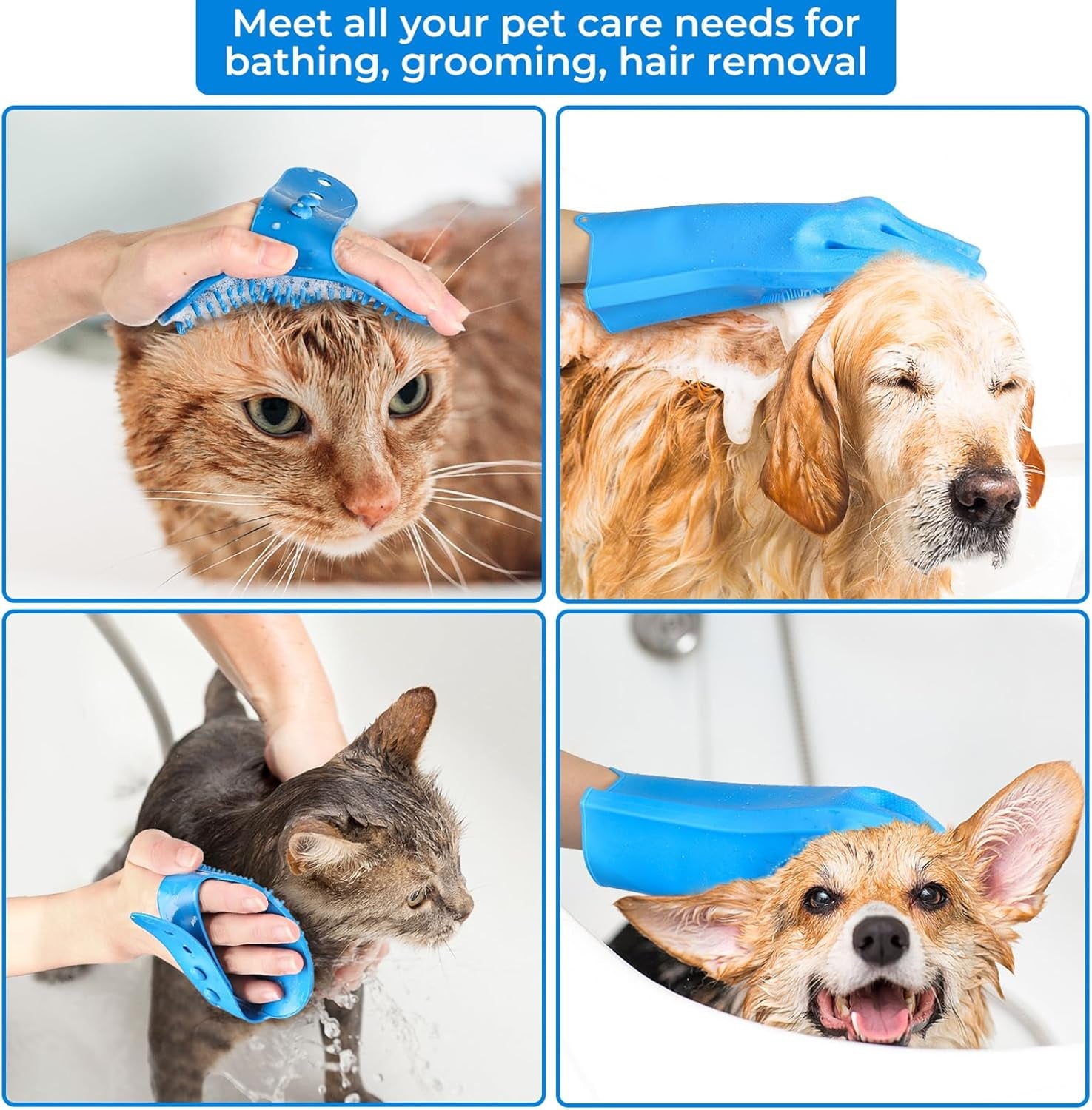 3PCS Dog Bath Supplies,Dog Bath Brush | Dog Washing Gloves | Dog Towel 40'' X 23.6'',Super Absorbent and Soft Pet Grooming Towel, Perfect Shower & Grooming Supplies for Dogs
