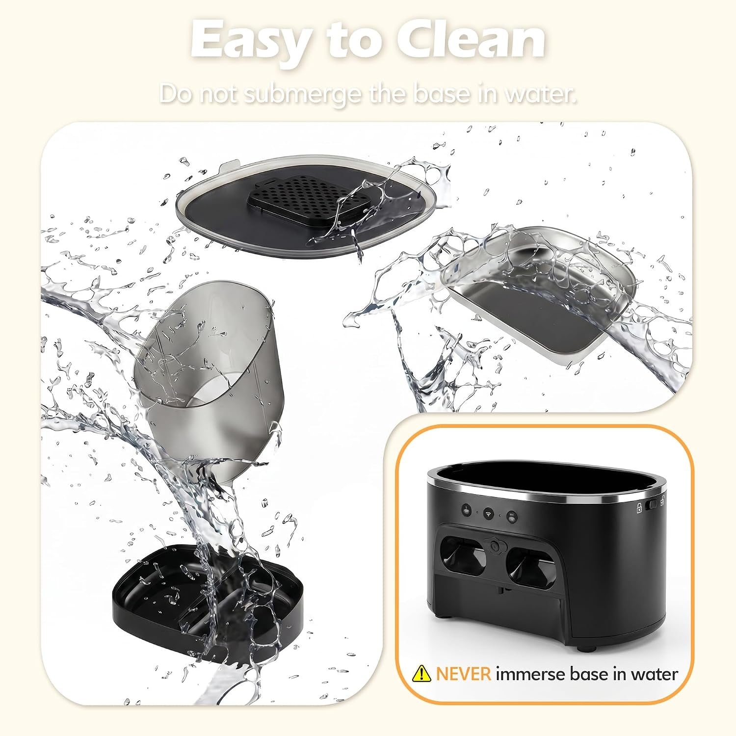 Automatic Cat Feeder with Camera, Automatic Dog Feeder Dry Food, 8L Dual Hopper Auto Cat Food Dispenser, 1080P HD Video with Night Vision/2-Way Audio/App, 5G Wifi Pet Feeder with Low Food Tray-Black