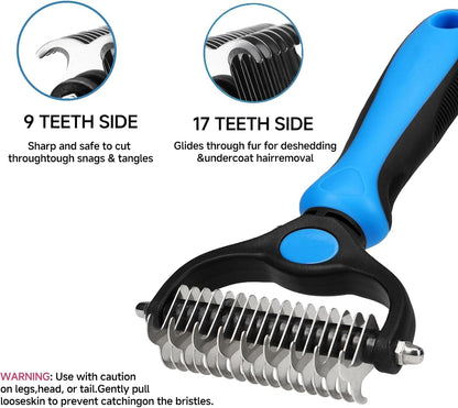 5-In-1 Pet Grooming Kit with Deshedding Rake | Includes Nail Clipper, Grooming Gloves, Massage Brush, and Tools for Brushing, Bathing, and Removing Loose Pet Hair