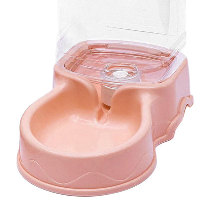 Automatic Cat Feeder, Automatic , Pets Food Dispenser, Water Drinking Drinker Dish for Medium Small Pet Puppy Kitten , Pink Water Feeder